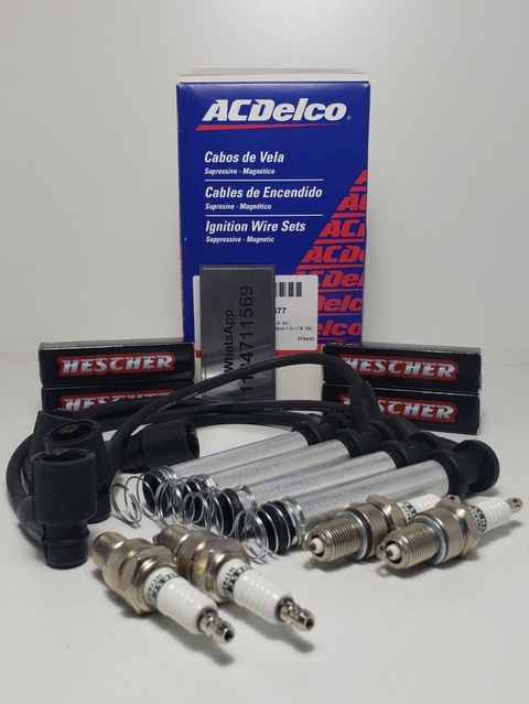 Kit Cables de Bujia Acdelco con bujias Hescher para Chevrolet Meriva