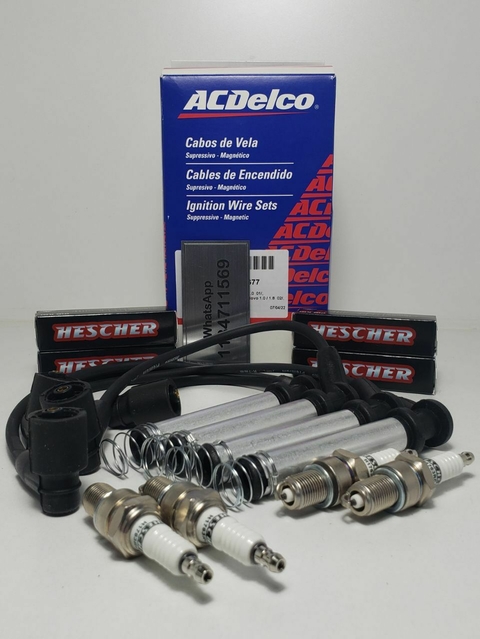 Kit Cables de Bujia Acdelco con bujias Hescher para Chevrolet Vectra 2.0 8V
