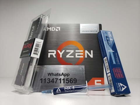 AMD RYZEN 5 5600G BOX COMBO CON PASTA TERMICA ARTIC MX-4 & KINGSTON FURY 8GB 2666MHZ