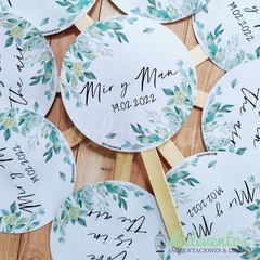 Abanicos circulares de papel para bodas - tienda online