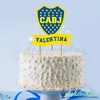 Banderín para torta Boca Juniors | Topper adorno Xeneixe