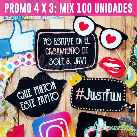 Photo Booth 50 Años Imprimible Cumple Props Glitter