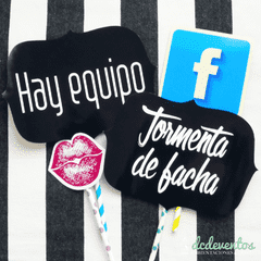 Imagen de Kit 25 accesorios y carteles vintage photobooth con palitos de colores