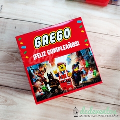 20 Cajas souvenirs temática LEGO + gomitas frutales - comprar online