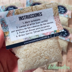 50 bolsitas personalizadas con arroz para casamientos (Pedilas con tu diseño favorito) en internet
