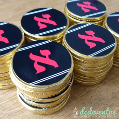 60 Monedas de chocolate personalizadas Bar Mitzvah / Bat Mitzvah