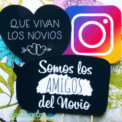 30 Carteles + 15 accesorios con frases para Photobooth - DCD Eventos® - Casamientos y fiestas temáticas