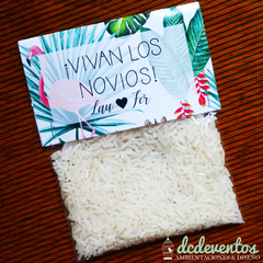 25 bolsitas Vivan los novios (con arroz) - (Pedilas con tu diseño favorito) - comprar online
