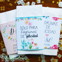 30 pañuelos tissues personalizados - DCD Eventos® - Casamientos y fiestas temáticas