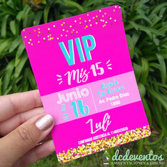 50 Invitaciones credencial VIP PINK