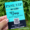 50 Invitaciones credencial PASE VIP