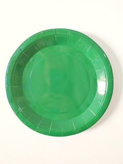 Plato Polipapel Postre Verde Selva 18 cm x8 Unid -x 10 packs