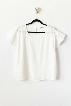 Blusa MAGDALENA, Blusa con mangas de broderie.