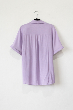 Camisa TATIANA, Camisa básica de lino elastizado manga corta - tienda online