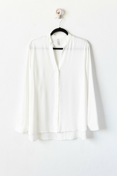 Camisa BARDOT, Camisa de cuello mao y manga larga con abertura - tienda online