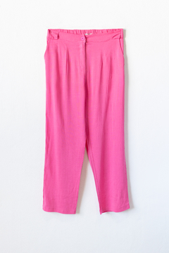 Pantalón CANDELA, Pantalón de lino con bolsillos y presillas anchas - tienda online