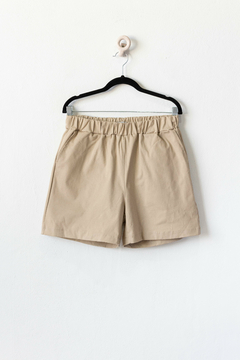 Short ISLA, Short de gabardina con bolsillos y cintura elástica - comprar online