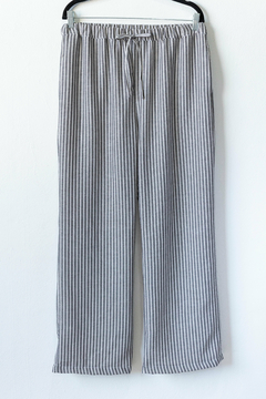 Imagen de Pantalón SILVINA, Pantalón de lino rayado con bolsillos