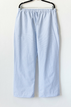 Pantalón MERCEDES, Pantalón recto rayado con bolsillos y cintura elástica - comprar online