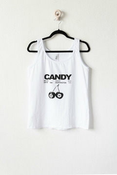 Musculosa MARIE, Musculosa de algodón con estampa Candy - comprar online