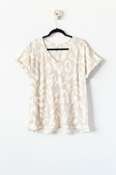 Remera MORA, Remera morley estampado, con manga dobladillada - comprar online