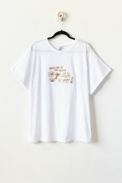 Remera DOHA, Remera bordado delantero MEET ME AT THE BEACH - comprar online