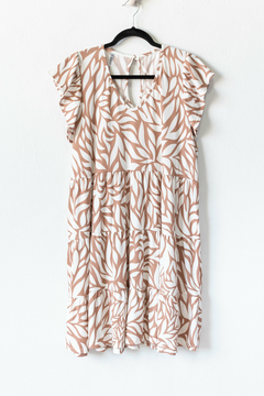 Vestido PALOMA, Vestido estampado escote en v y recortes con frunces - comprar online