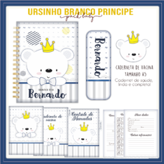 Caderneta de Vacina - Ursinho Branco Príncipe