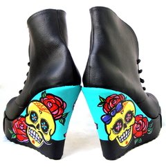 Hasta La Muerte Booties - Gabbie Custom Art