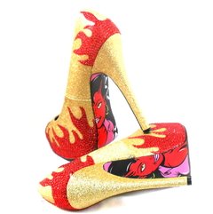 Devil Girl Gold Stilettos - tienda online