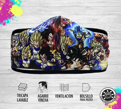 Barbijo Dragon Ball Reutilizable con Bolsillo - Agarre Vincha - comprar online