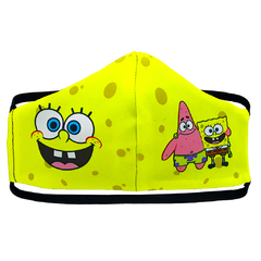 Barbijo Reutilizable con Bolsillo - Agarre Vincha - Bob Esponja