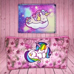 Combo Billetera - Cartuchera Unicornios - comprar online