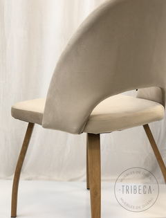 Silla Lotus Beige Pana Base Natural - 834/BE-T - TRIBECA