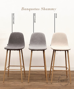 Banqueta Shammy Light Grey Base natural BC901GC - comprar online