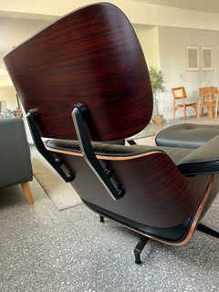 Sillón Miller con Ottomano Cuero Rosewood Black EC-015/NL - tienda online