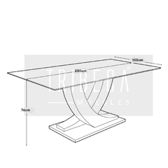 Mesa Duna Base Blanca 200 - DT-2208/LB - comprar online