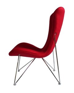 HE-081/R Sillon Jacobsen Pata Eiffel Rojo Tela - comprar online