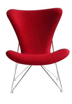 HE-081/R Sillon Jacobsen Pata Eiffel Rojo Tela