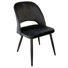 Silla Lotus Gris Oscuro Pana Base Negra - 834N/GO-T