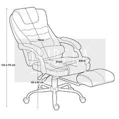 Silla Ejecutiva Newport Negra - SF23406 - comprar online