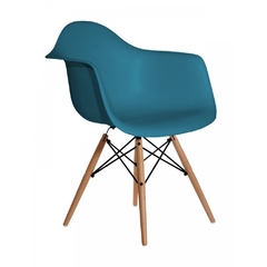 Sillón Eames Lake Blue Base Madera PC-018/LBW