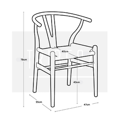 Silla Wishbone natural Kraft W-001/NT - comprar online