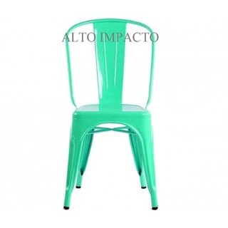 Set 4 Silla Tolix Pauchard Color Verde Aqua Importada - comprar online