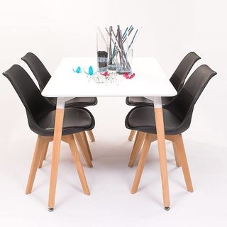 Combo Mesa Eames 140 Cm + 4 Silla Tulip Eames - Alto Impacto - ALTO IMPACTO Home + Office