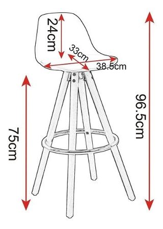 Set * 2 Banqueta Taburete Tulip Eames Madera- Alto Impacto