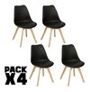 Set 4 Silla Tulip Eames Madera Tapizada en internet