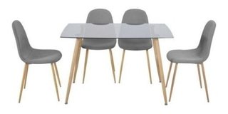 Set Mesa Vidrio Rectangular +6 Silla New Eames- Alto Impacto en internet