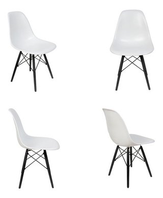 Set 4 Silla Eames Comedor Dsw Abs Pata Negra - Alto Impacto