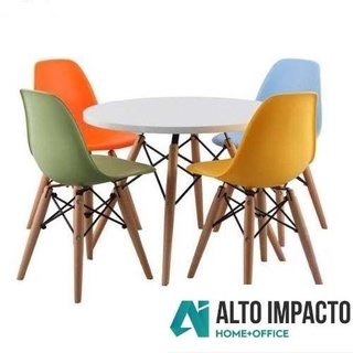 Combo Mesa Eames + 4 Silla Eames Kids Niños - Alto Impacto